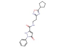 N-[2-(5-cyclopentyl-1,2,4-oxadiazol-3-yl)ethyl]-5-oxo-1-phenyl-2,5-dihydro-1H-pyrazole-3-carboxamide