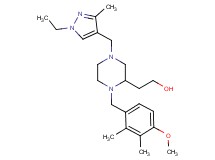 2-[4-[(1-ethyl-3-methyl-1H-pyrazol-4-yl)methyl]-1-(4-methoxy-2,3-dimethylbenzyl)-2-piperazinyl]ethanol