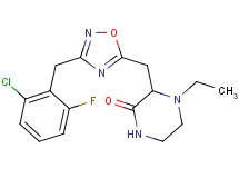 3-{[3-(2-chloro-6-fluorobenzyl)-1,2,4-oxadiazol-5-yl]methyl}-4-ethyl-2-piperazinone trifluoroacetate