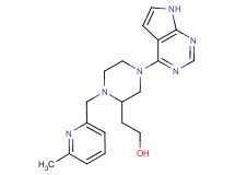 2-[1-[(6-methyl-2-pyridinyl)methyl]-4-(7H-pyrrolo[2,3-d]pyrimidin-4-yl)-2-piperazinyl]ethanol