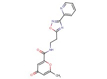 6-methyl-4-oxo-N-[2-(3-pyridin-2-yl-1,2,4-oxadiazol-5-yl)ethyl]-4H-pyran-2-carboxamide