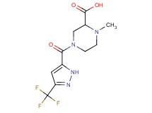 1-methyl-4-{[3-(trifluoromethyl)-1H-pyrazol-5-yl]carbonyl}piperazine-2-carboxylic acid