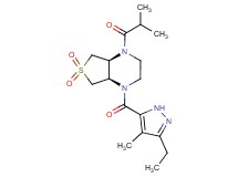 (4aS*,7aR*)-1-[(3-ethyl-4-methyl-1H-pyrazol-5-yl)carbonyl]-4-isobutyryloctahydrothieno[3,4-b]pyrazine 6,6-dioxide