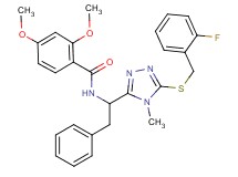 N-(1-{5-[(2-fluorobenzyl)thio]-4-methyl-4H-1,2,4-triazol-3-yl}-2-phenylethyl)-2,4-dimethoxybenzamide