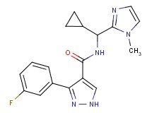 N-[cyclopropyl(1-methyl-1H-imidazol-2-yl)methyl]-3-(3-fluorophenyl)-1H-pyrazole-4-carboxamide