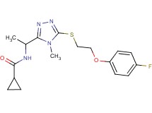 N-[1-(5-{[2-(4-fluorophenoxy)ethyl]thio}-4-methyl-4H-1,2,4-triazol-3-yl)ethyl]cyclopropanecarboxamide