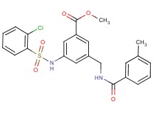 methyl 3-{[(2-chlorophenyl)sulfonyl]amino}-5-{[(3-methylbenzoyl)amino]methyl}benzoate