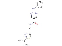 2-anilino-N-[2-(2-isopropyl-1,3-thiazol-4-yl)ethyl]-5-pyrimidinecarboxamide