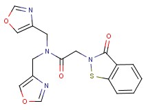 N,N-bis(1,3-oxazol-4-ylmethyl)-2-(3-oxo-1,2-benzisothiazol-2(3H)-yl)acetamide
