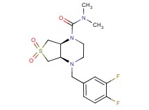 (4aR*,7aS*)-4-(3,4-difluorobenzyl)-N,N-dimethylhexahydrothieno[3,4-b]pyrazine-1(2H)-carboxamide 6,6-dioxide