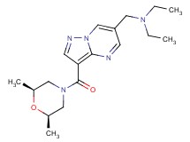 N-[(3-{[(2R*,6S*)-2,6-dimethylmorpholin-4-yl]carbonyl}pyrazolo[1,5-a]pyrimidin-6-yl)methyl]-N-ethylethanamine