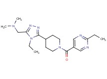 1-(4-ethyl-5-{1-[(2-ethylpyrimidin-5-yl)carbonyl]piperidin-4-yl}-4H-1,2,4-triazol-3-yl)-N,N-dimethylmethanamine