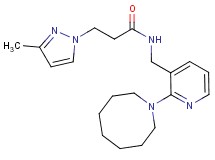 N-{[2-(1-azocanyl)-3-pyridinyl]methyl}-3-(3-methyl-1H-pyrazol-1-yl)propanamide