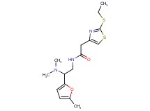 N-[2-(dimethylamino)-2-(5-methyl-2-furyl)ethyl]-2-[2-(ethylthio)-1,3-thiazol-4-yl]acetamide