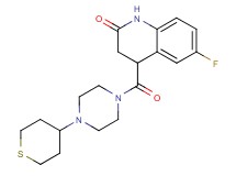 6-fluoro-4-{[4-(tetrahydro-2H-thiopyran-4-yl)-1-piperazinyl]carbonyl}-3,4-dihydro-2(1H)-quinolinone