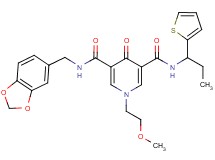 N-(1,3-benzodioxol-5-ylmethyl)-1-(2-methoxyethyl)-4-oxo-N'-[1-(2-thienyl)propyl]-1,4-dihydro-3,5-pyridinedicarboxamide
