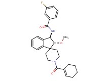N-[(2R*,3R*)-1'-(1-cyclohexen-1-ylcarbonyl)-2-methoxy-2,3-dihydrospiro[indene-1,4'-piperidin]-3-yl]-3-fluorobenzamide