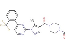 4-[(5-methyl-1-{4-[2-(trifluoromethyl)phenyl]-2-pyrimidinyl}-1H-pyrazol-4-yl)carbonyl]-1-piperazinecarbaldehyde