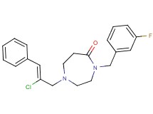 1-[(2Z)-2-chloro-3-phenyl-2-propen-1-yl]-4-(3-fluorobenzyl)-1,4-diazepan-5-one