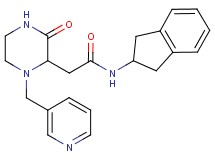 N-(2,3-dihydro-1H-inden-2-yl)-2-[3-oxo-1-(3-pyridinylmethyl)-2-piperazinyl]acetamide