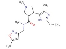 (3R*,4R*)-4-(2-ethyl-4-methyl-1H-imidazol-5-yl)-N,1-dimethyl-N-[(5-methylisoxazol-3-yl)methyl]pyrrolidine-3-carboxamide