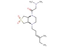 N,N-dimethyl-2-[(4aR*,7aS*)-4-[(3E)-4-methylhex-3-en-1-yl]-6,6-dioxidohexahydrothieno[3,4-b]pyrazin-1(2H)-yl]-2-oxoethanamine