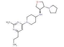1-(2-methyl-6-propylpyrimidin-4-yl)-N-[(3R*,4R*)-4-pyrrolidin-1-yltetrahydrofuran-3-yl]piperidin-4-amine