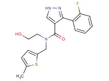 3-(2-fluorophenyl)-N-(2-hydroxyethyl)-N-[(5-methyl-2-thienyl)methyl]-1H-pyrazole-4-carboxamide