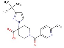 4-(3-tert-butyl-1H-pyrazol-1-yl)-1-[(6-methylpyridin-3-yl)carbonyl]piperidine-4-carboxylic acid