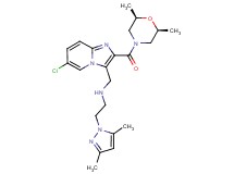 N-[(6-chloro-2-{[(2R*,6S*)-2,6-dimethyl-4-morpholinyl]carbonyl}imidazo[1,2-a]pyridin-3-yl)methyl]-2-(3,5-dimethyl-1H-pyrazol-1-yl)ethanamine