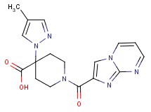 1-(imidazo[1,2-a]pyrimidin-2-ylcarbonyl)-4-(4-methyl-1H-pyrazol-1-yl)piperidine-4-carboxylic acid