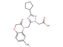 {3-cyclopentyl-5-[(6-methyl-3-oxo-2,3-dihydro-4H-1,4-benzoxazin-4-yl)methyl]-1H-1,2,4-triazol-1-yl}acetic acid