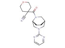 4-{[(1S*,5R*)-3-(2-pyrimidinyl)-3,6-diazabicyclo[3.2.2]non-6-yl]carbonyl}tetrahydro-2H-pyran-4-carbonitrile