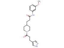 N-(3-methoxyphenyl)-3-{1-[3-(1H-pyrazol-4-yl)propanoyl]-4-piperidinyl}propanamide