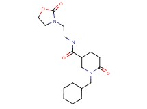 1-(cyclohexylmethyl)-6-oxo-N-[2-(2-oxo-1,3-oxazolidin-3-yl)ethyl]-3-piperidinecarboxamide