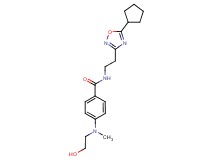N-[2-(5-cyclopentyl-1,2,4-oxadiazol-3-yl)ethyl]-4-[(2-hydroxyethyl)(methyl)amino]benzamide