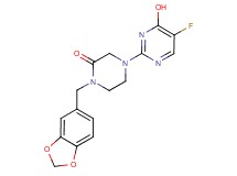 1-(1,3-benzodioxol-5-ylmethyl)-4-(5-fluoro-4-hydroxy-2-pyrimidinyl)-2-piperazinone