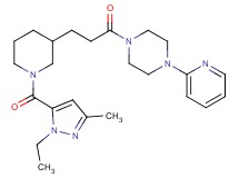 1-(3-{1-[(1-ethyl-3-methyl-1H-pyrazol-5-yl)carbonyl]-3-piperidinyl}propanoyl)-4-(2-pyridinyl)piperazine