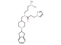 N-{[1-(2,3-dihydro-1H-inden-2-yl)-4-piperidinyl]methyl}-N-[3-(dimethylamino)propyl]-3-(1H-pyrazol-1-yl)propanamide