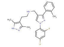 N-{[1-(2,4-difluorophenyl)-3-(2-methylphenyl)-1H-pyrazol-4-yl]methyl}-2-(3,5-dimethyl-1H-pyrazol-4-yl)ethanamine