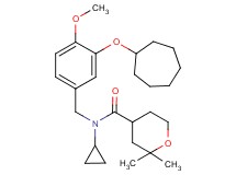 N-[3-(cycloheptyloxy)-4-methoxybenzyl]-N-cyclopropyl-2,2-dimethyltetrahydro-2H-pyran-4-carboxamide