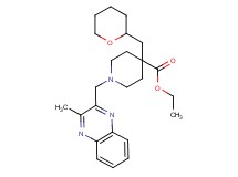 ethyl 1-[(3-methyl-2-quinoxalinyl)methyl]-4-(tetrahydro-2H-pyran-2-ylmethyl)-4-piperidinecarboxylate