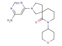 2-(6-amino-4-pyrimidinyl)-7-(tetrahydro-2H-pyran-4-yl)-2,7-diazaspiro[4.5]decan-6-one