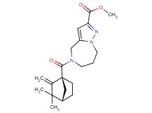 methyl 5-{[(1S*,4S*)-3,3-dimethyl-2-methylenebicyclo[2.2.1]hept-1-yl]carbonyl}-5,6,7,8-tetrahydro-4H-pyrazolo[1,5-a][1,4]diazepine-2-carboxylate