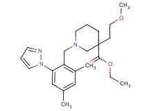 ethyl 1-[2,4-dimethyl-6-(1H-pyrazol-1-yl)benzyl]-3-(2-methoxyethyl)-3-piperidinecarboxylate