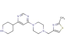 4-{4-[(2-methyl-1,3-thiazol-4-yl)methyl]-1-piperazinyl}-6-(4-piperidinyl)pyrimidine bis(trifluoroacetate)