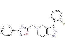 3-(2-fluorophenyl)-5-[(3-phenyl-1,2,4-oxadiazol-5-yl)methyl]-4,5,6,7-tetrahydro-1H-pyrazolo[4,3-c]pyridine
