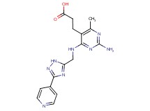 3-(2-amino-4-methyl-6-{[(3-pyridin-4-yl-1H-1,2,4-triazol-5-yl)methyl]amino}pyrimidin-5-yl)propanoic acid