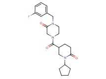 4-[(1-cyclopentyl-6-oxo-3-piperidinyl)carbonyl]-1-(3-fluorobenzyl)-2-piperazinone