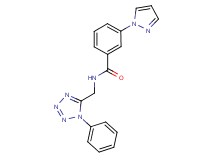 N-[(1-phenyl-1H-tetrazol-5-yl)methyl]-3-(1H-pyrazol-1-yl)benzamide